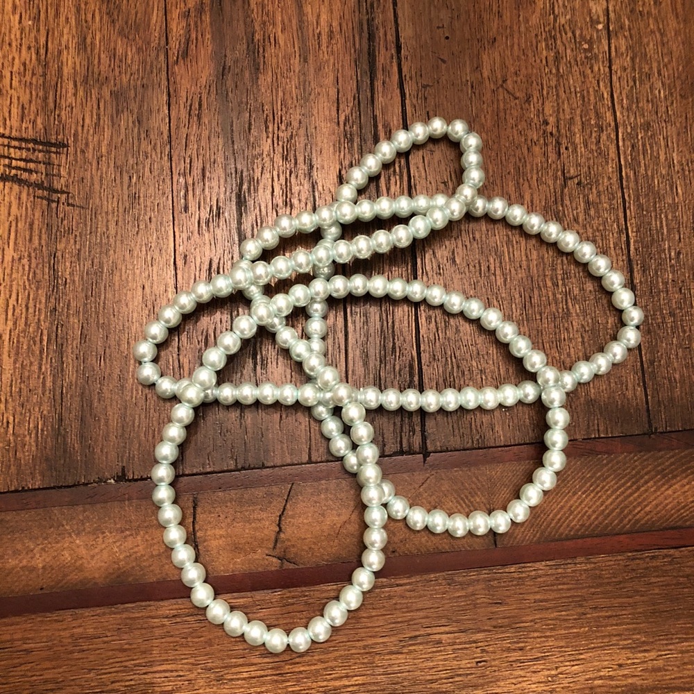 Pale blue pearl necklace